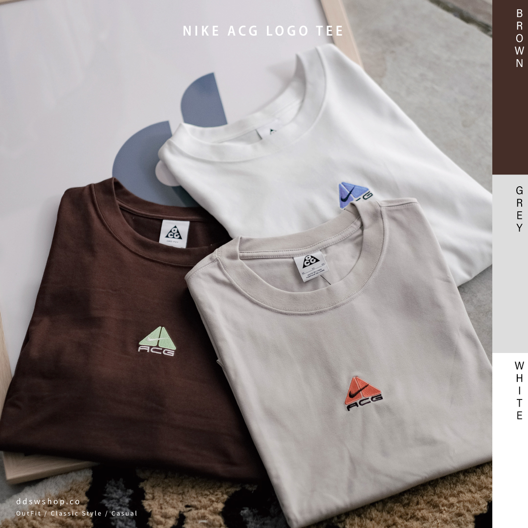 Nike ACG 短袖 復古三角Logo短踢 白色 咖啡色 米灰色 DQ1816