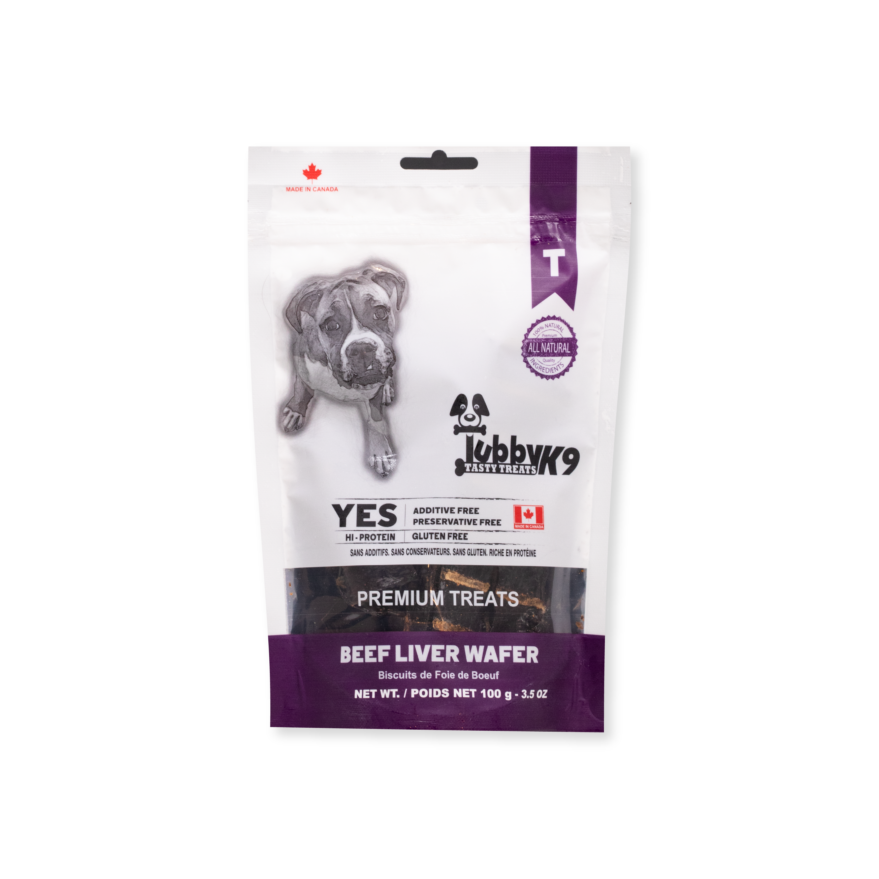 TubbyK9 牛肝威化狗小食 (100g)