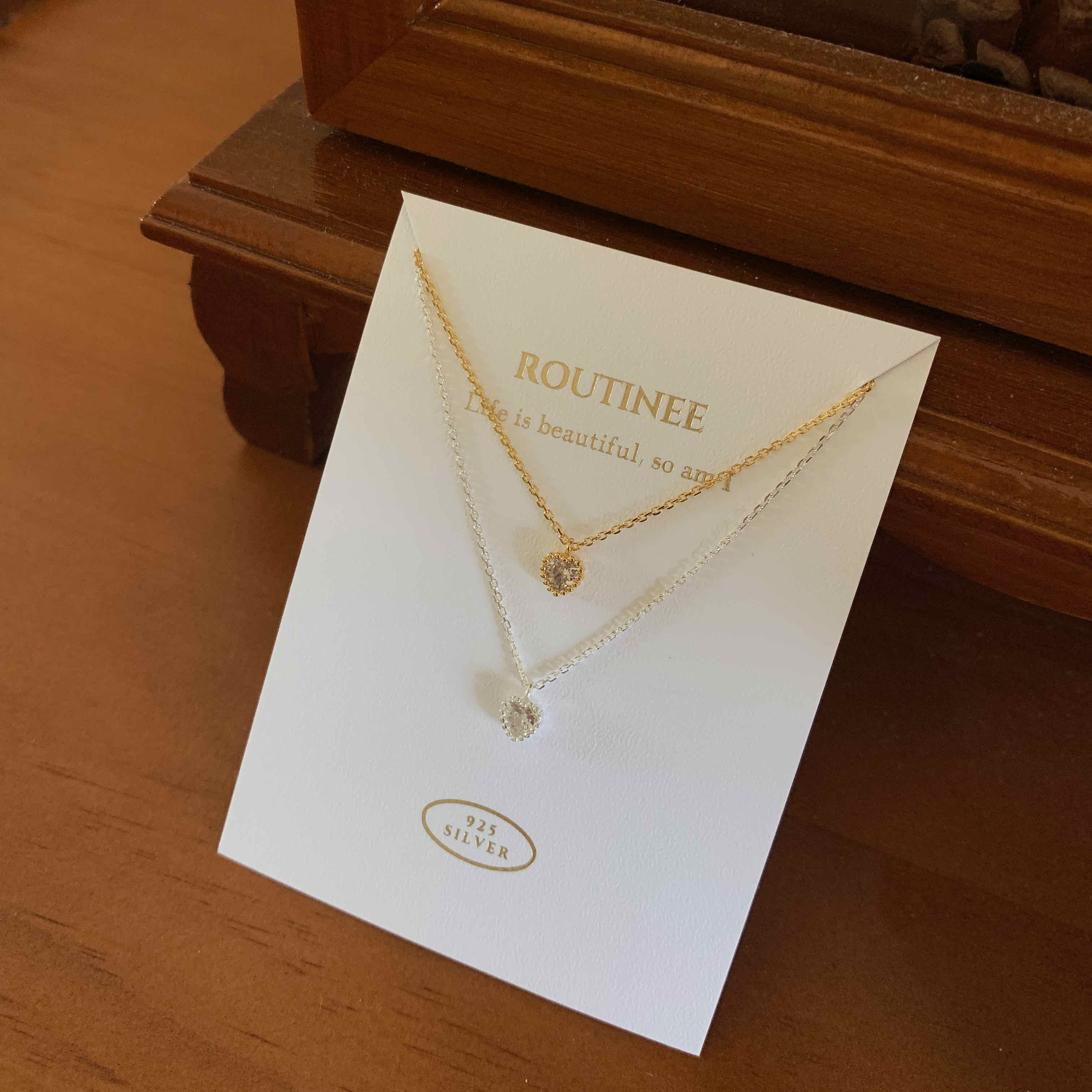 🇰🇷925 silver 愛心鑽項鍊｜2 color