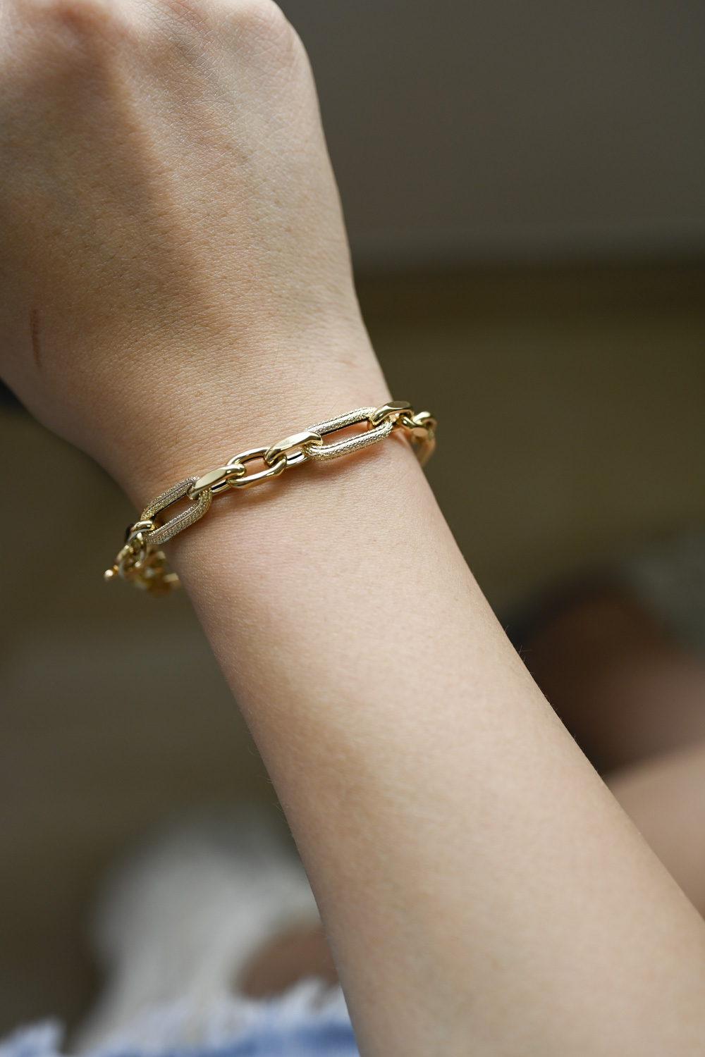 18K Italy Made Matty Plain Gold Bracelet