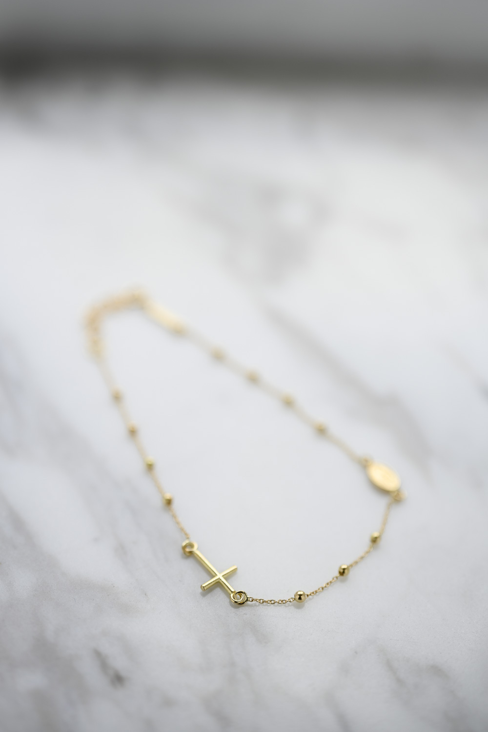 18K Cross Faith Plain Gold Bracelet