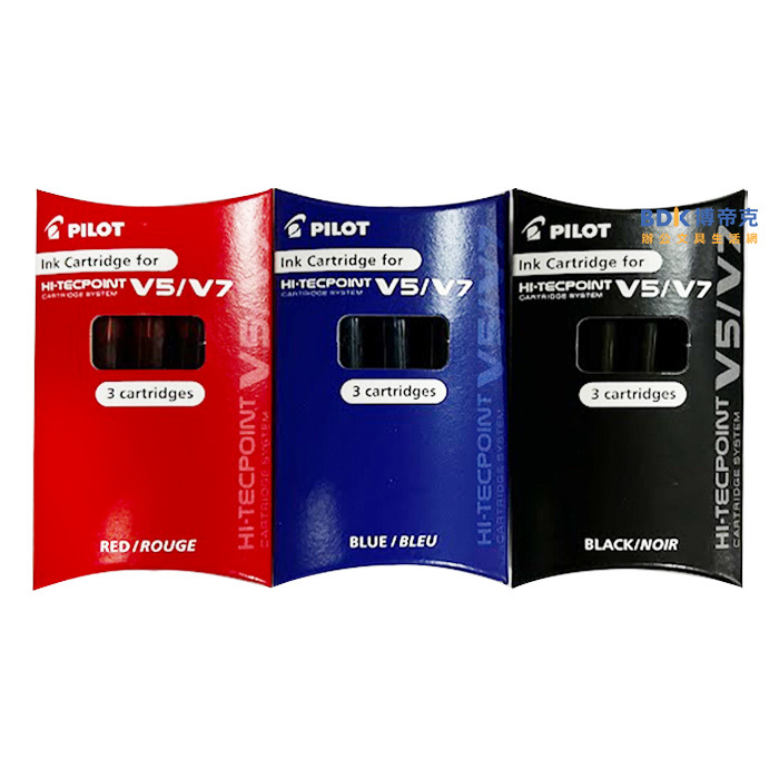 PILOT 百樂文具 V5鋼珠筆專用卡水3入 BXS-IC-S3 系列