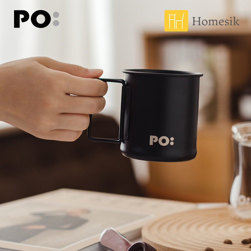 不銹鋼便攜折疊露營杯 輕量杯 300ml (黑)  PO:164 戶外便攜式水杯 