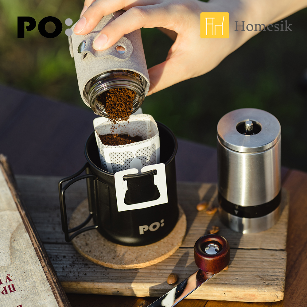 不銹鋼便攜折疊露營杯 輕量杯 300ml (黑)  PO:164 戶外便攜式水杯 