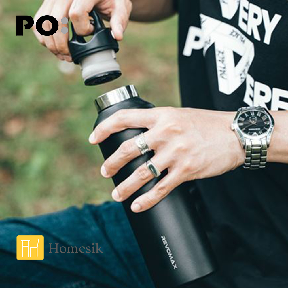 Revomax 聯乘 超級保溫瓶 防漏雙層不銹鋼瓶 950ml (黑色) PO:15155