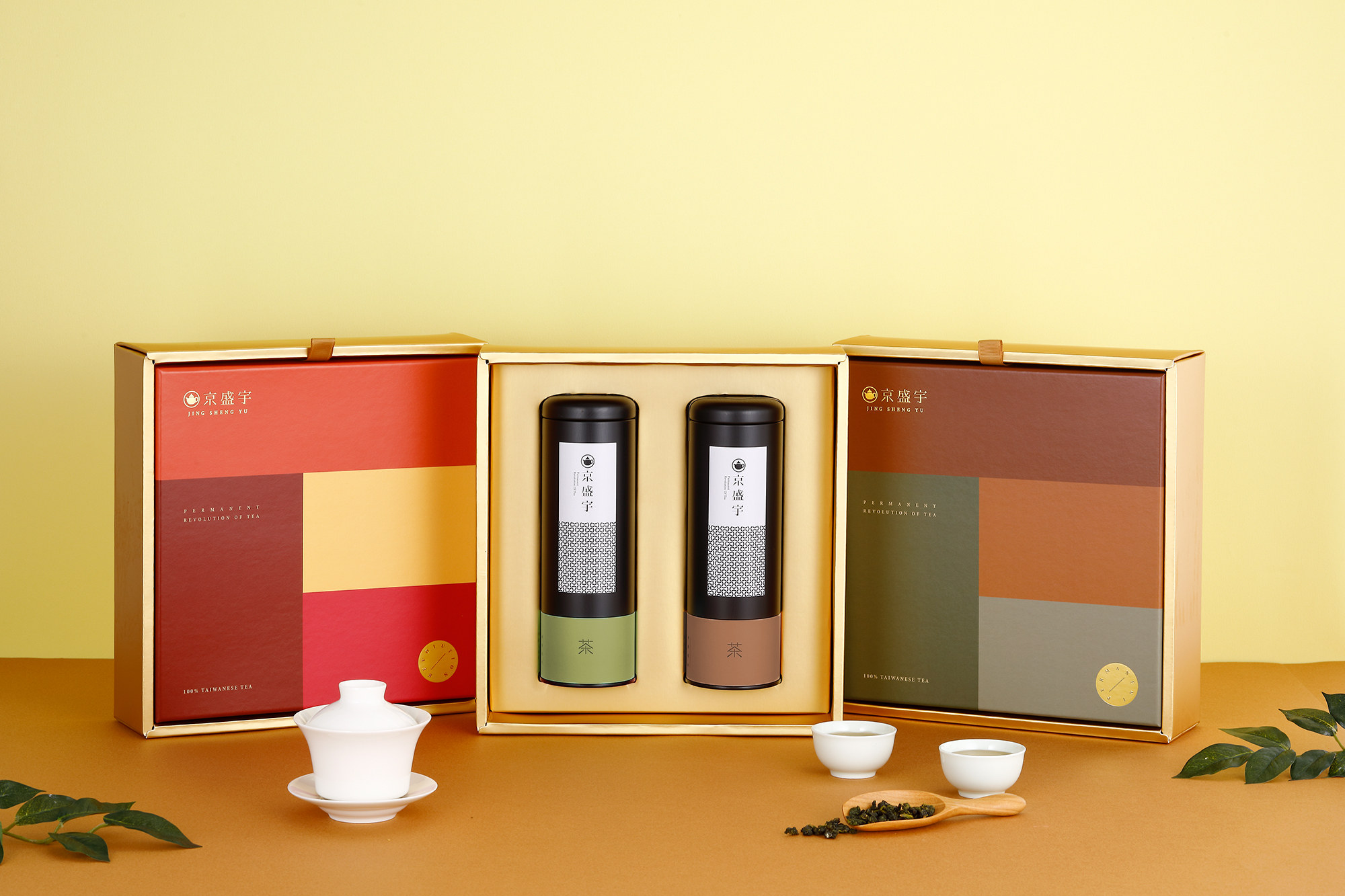 大地のギフトボックス 缶詰茶2本セット (軽焙煎トウチョウウーロン