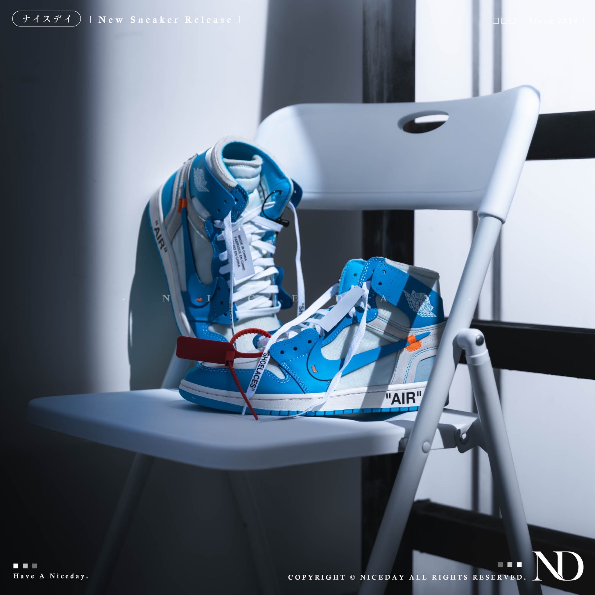 NICEDAY 代購 Off-White x Air Jordan 1 Retro High UNC  北卡藍 聯名 男女尺寸  AQ0818-148