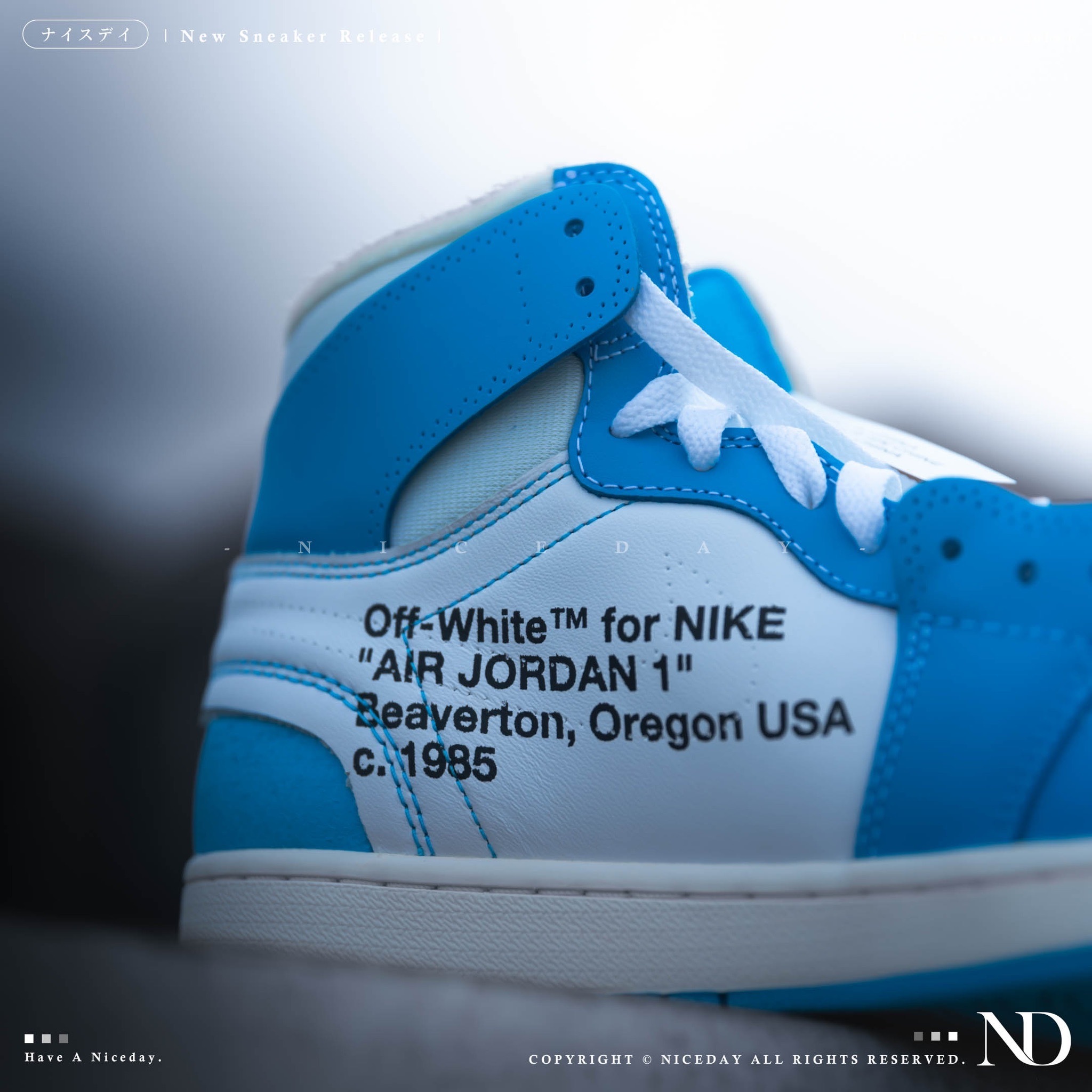 NICEDAY 代購Off-White x Air Jordan 1 Retro High UNC 北卡藍