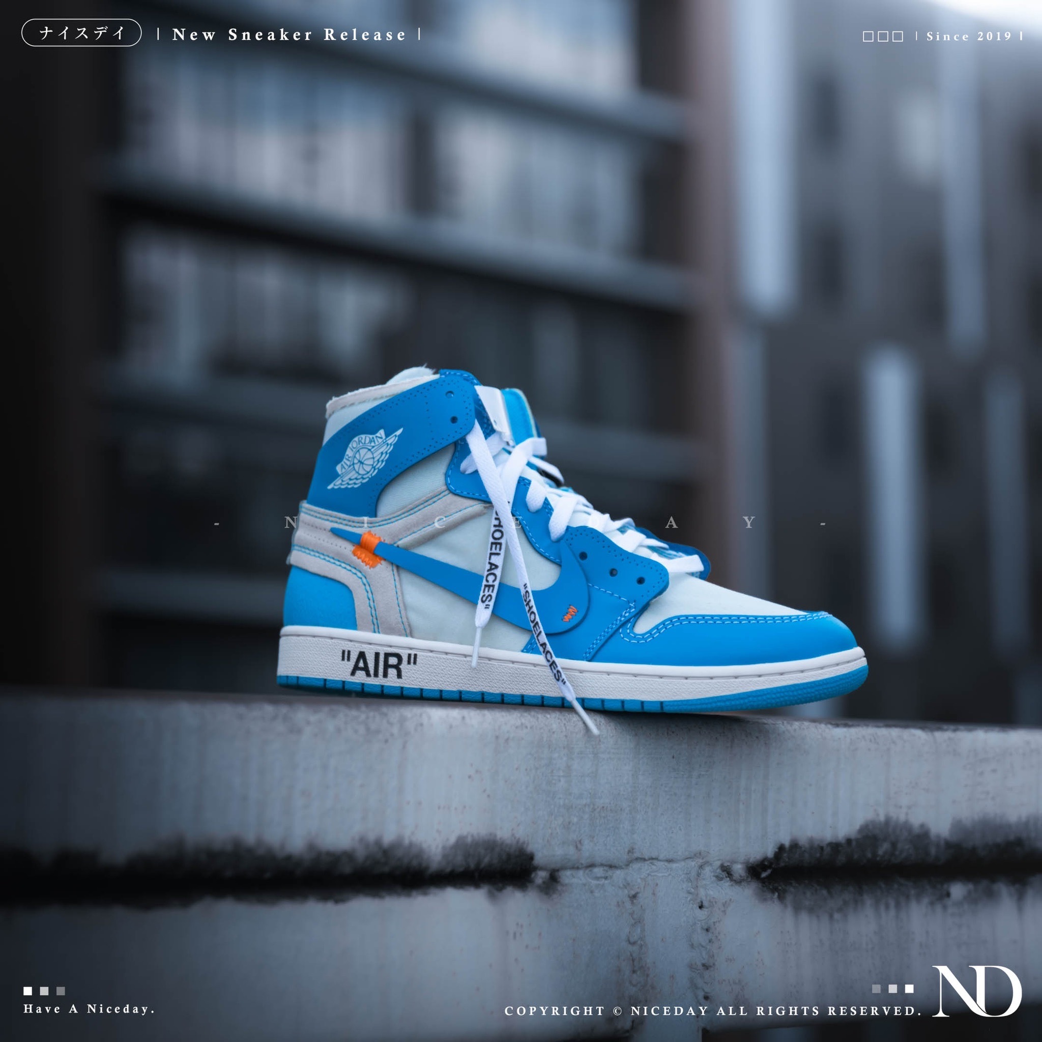 NICEDAY 代購Off-White x Air Jordan 1 Retro High UNC 北卡藍