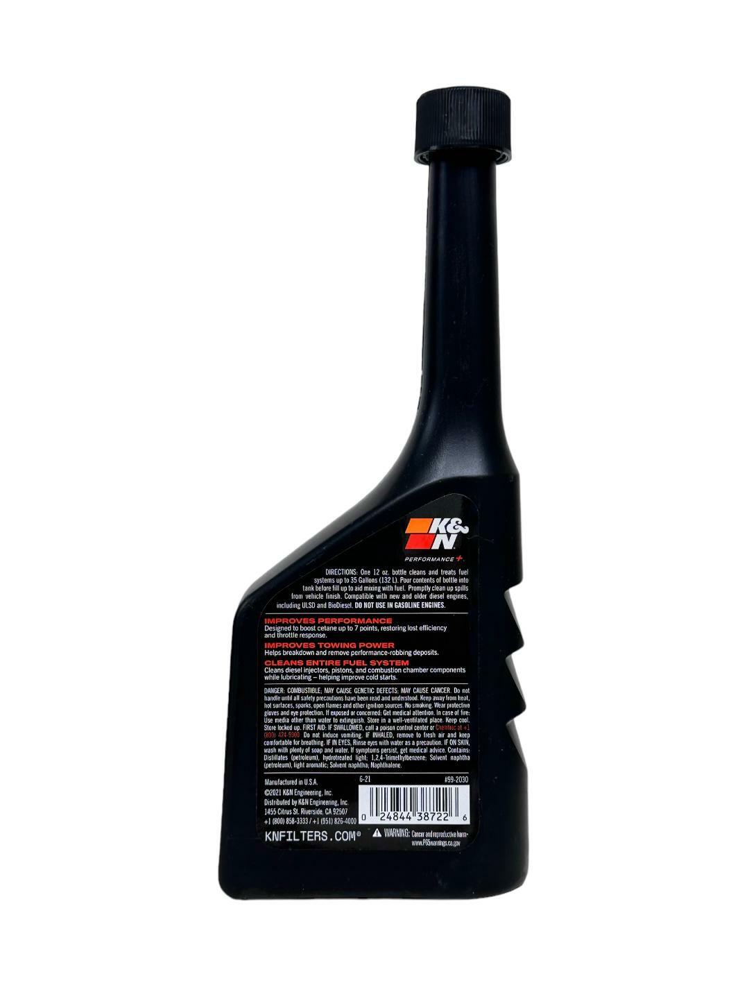 K&N 99-2030 柴油車2合1油路系統清洗及十六烷值增強劑 (12oz.)