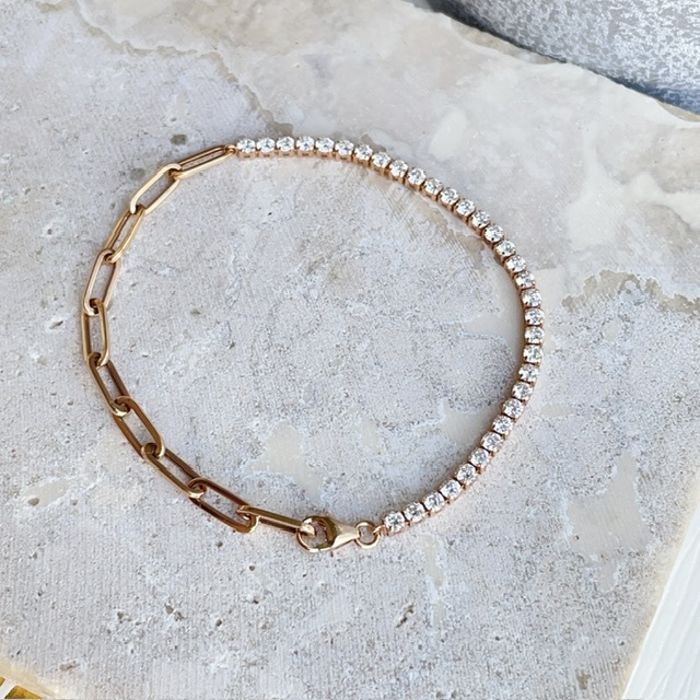 18K金鍊條鑽石軟身手鏈 (2.2mm版本)