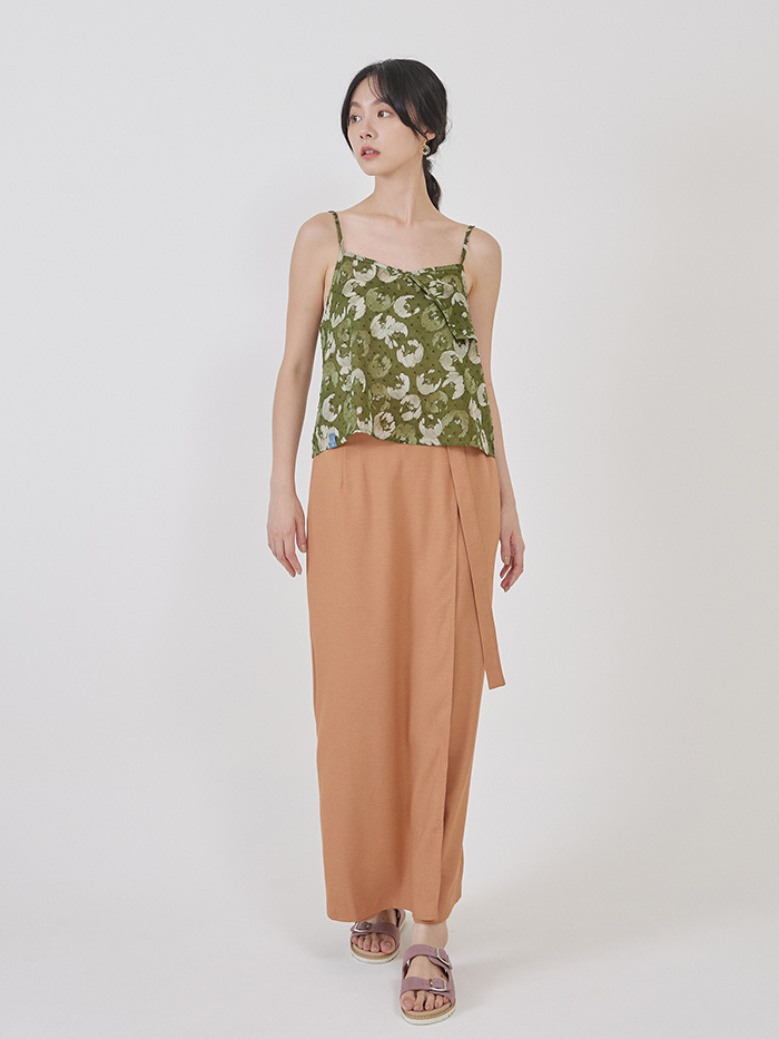 小嶼風景長褲裙-甜橘