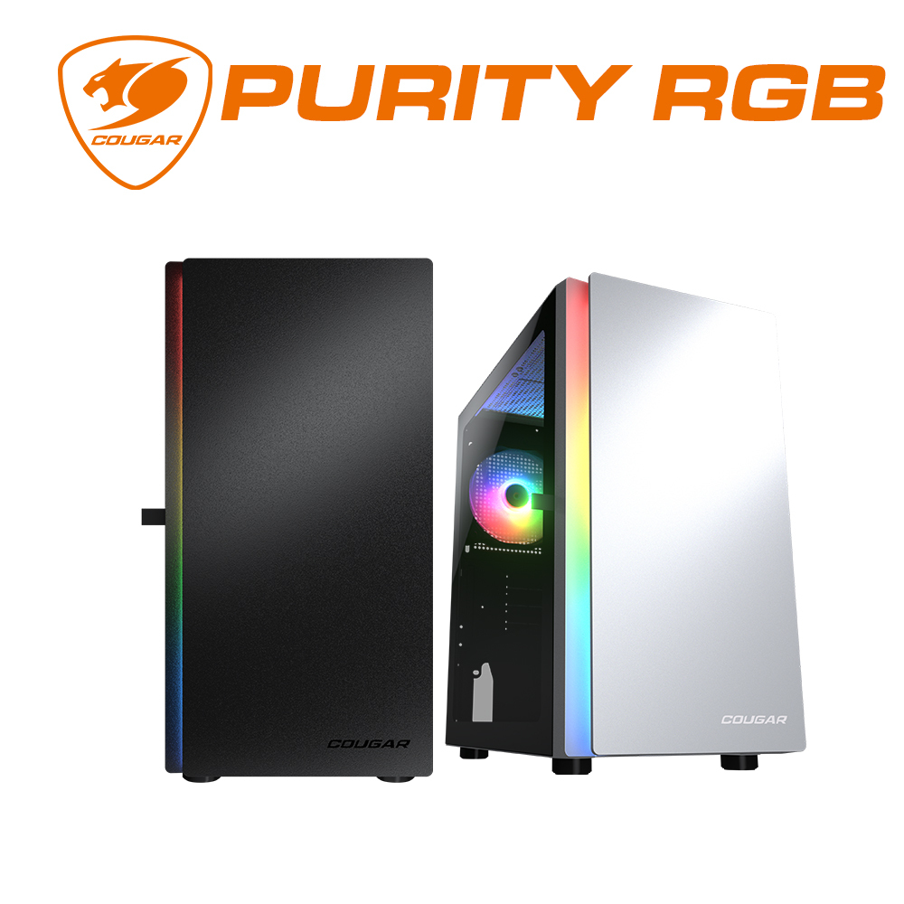 COUGAR 美洲獅 PURITY  RGB 鋼化玻璃迷你直立機殼 Micro ATX 黑/白