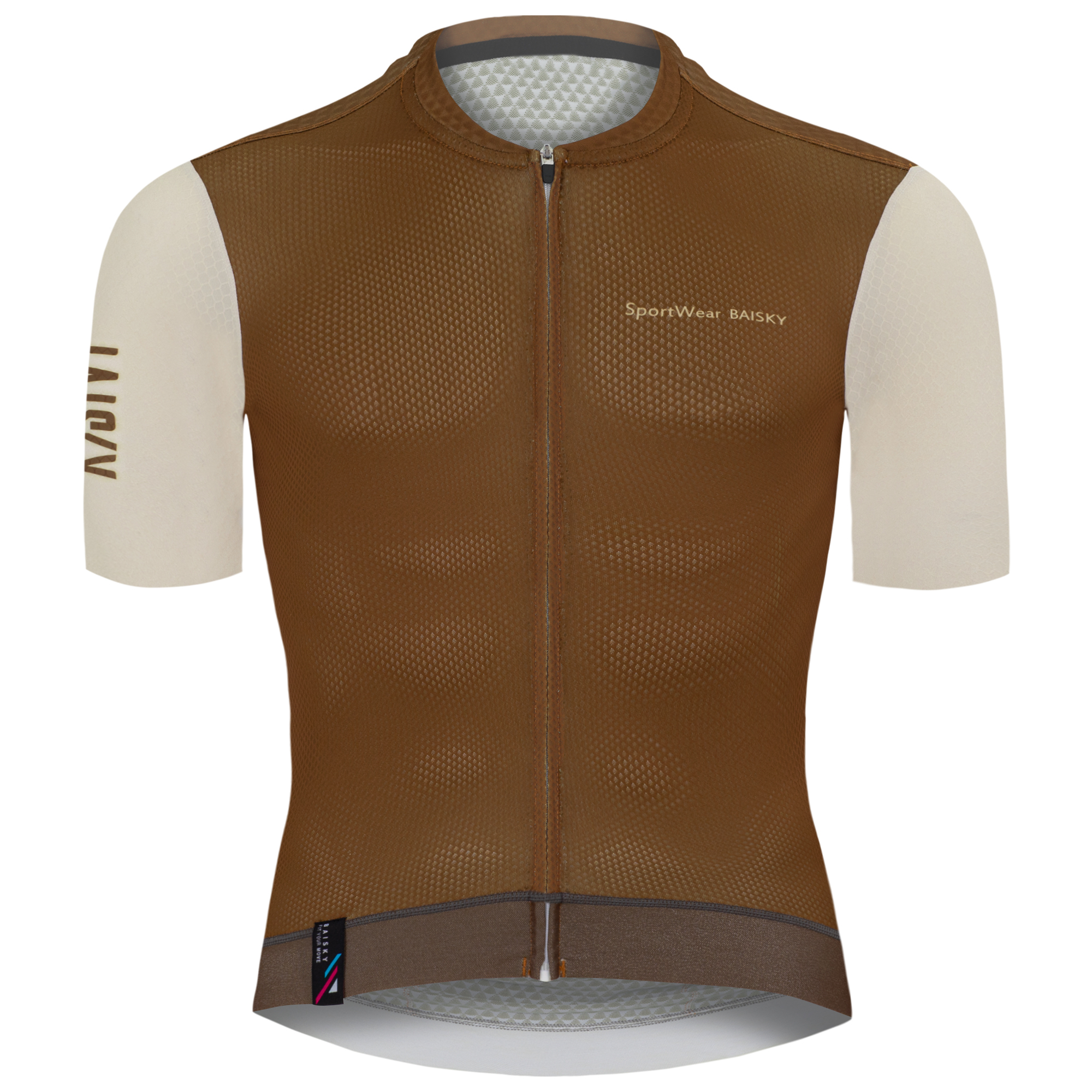 男款空力短車衣 對比 深褐