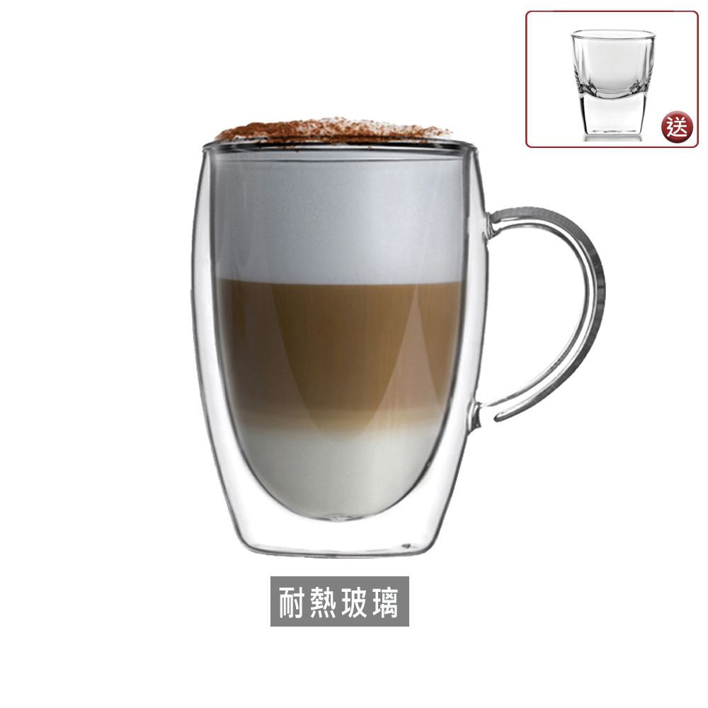 耐熱把手雙層杯-350ml/1入
