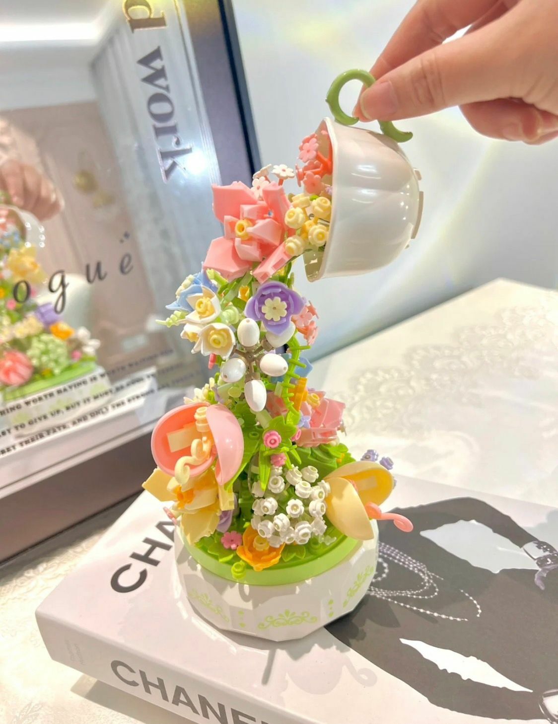 #現貨 瀑布花海音樂盒 積木 樂高