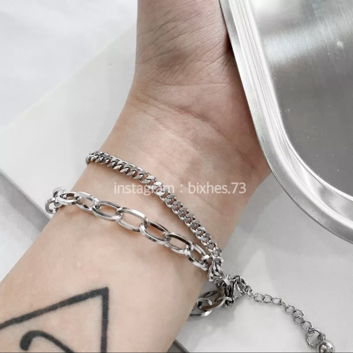 雙層拼接鏈條手環(K00038)