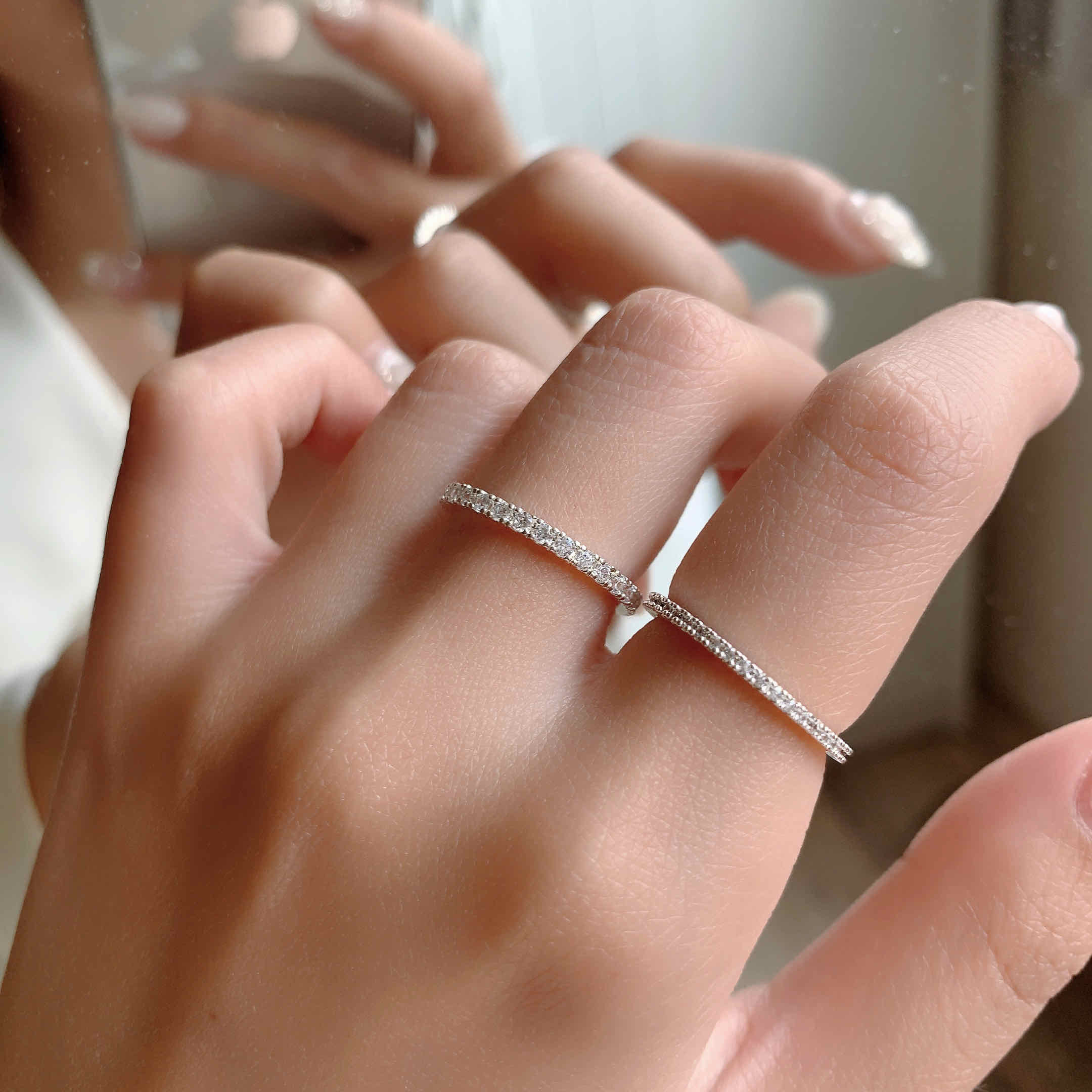 🇰🇷經典推薦！925 silver 排鑽戒指｜2 color