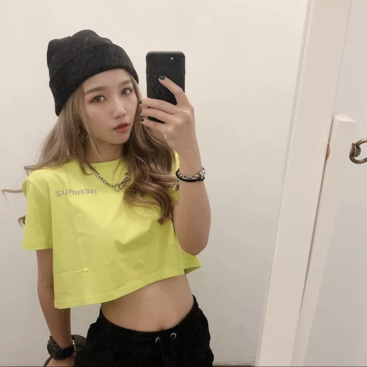 歐美兩面反光短版上衣(A00015)