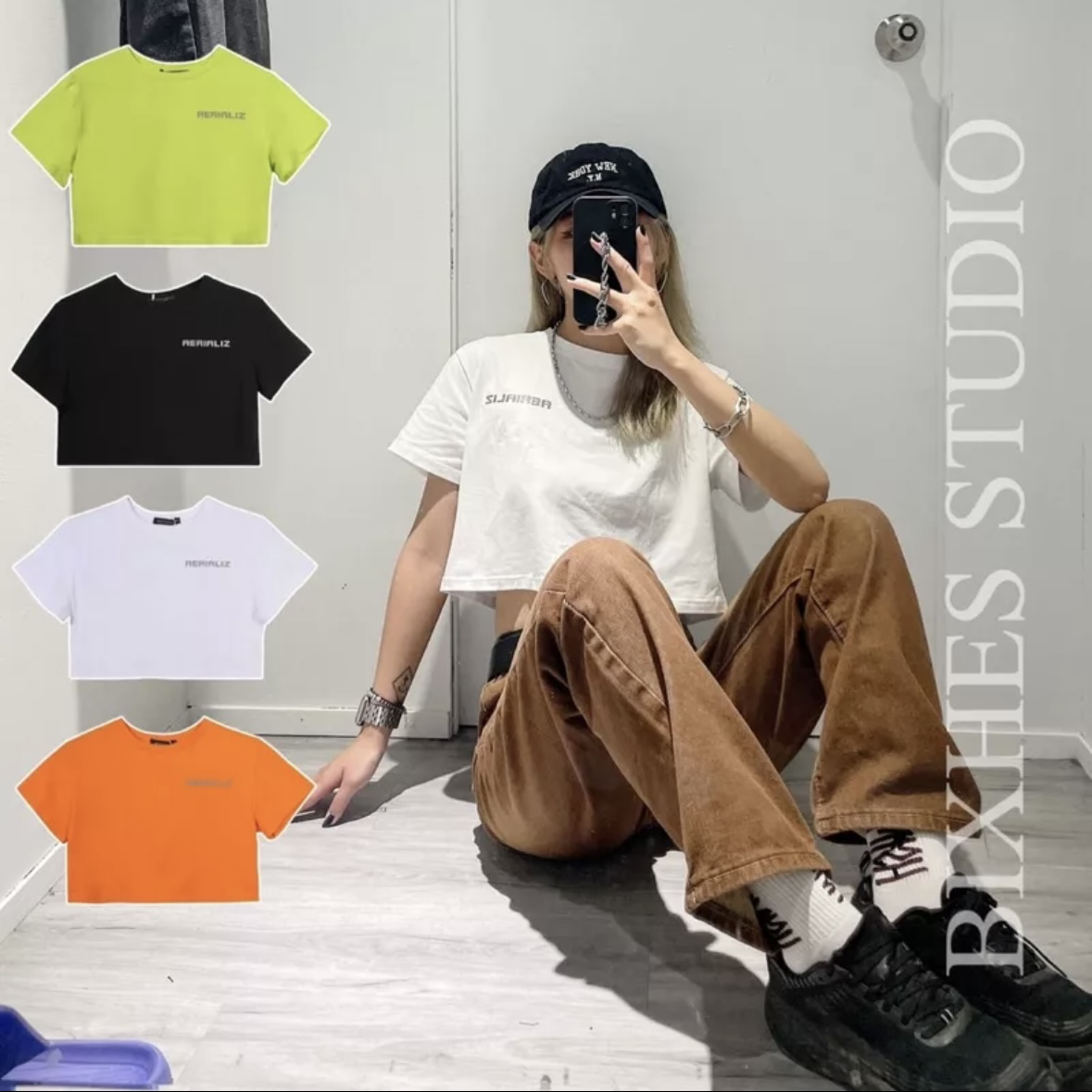 歐美兩面反光短版上衣(A00015)