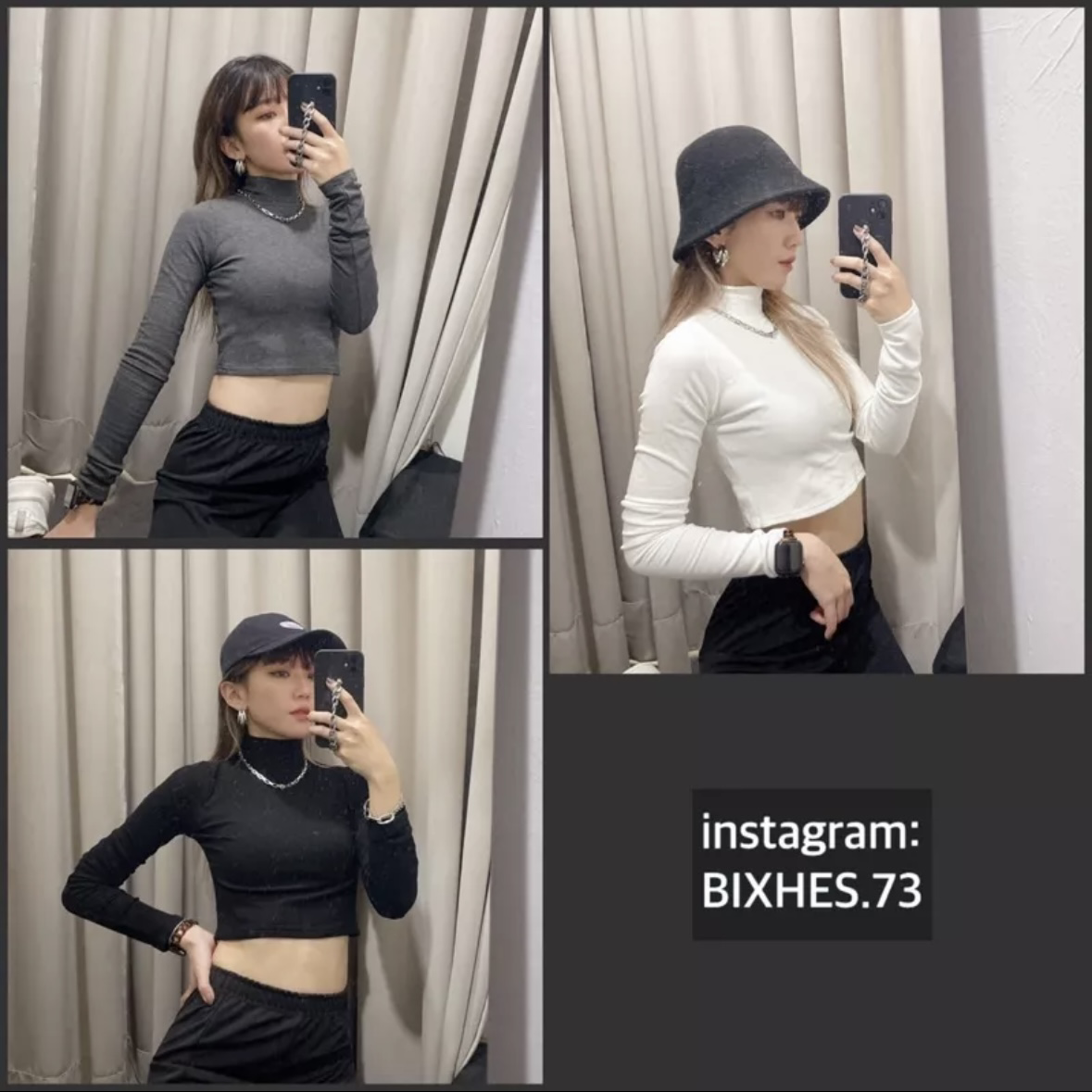 高領素面短版長T(B00017)