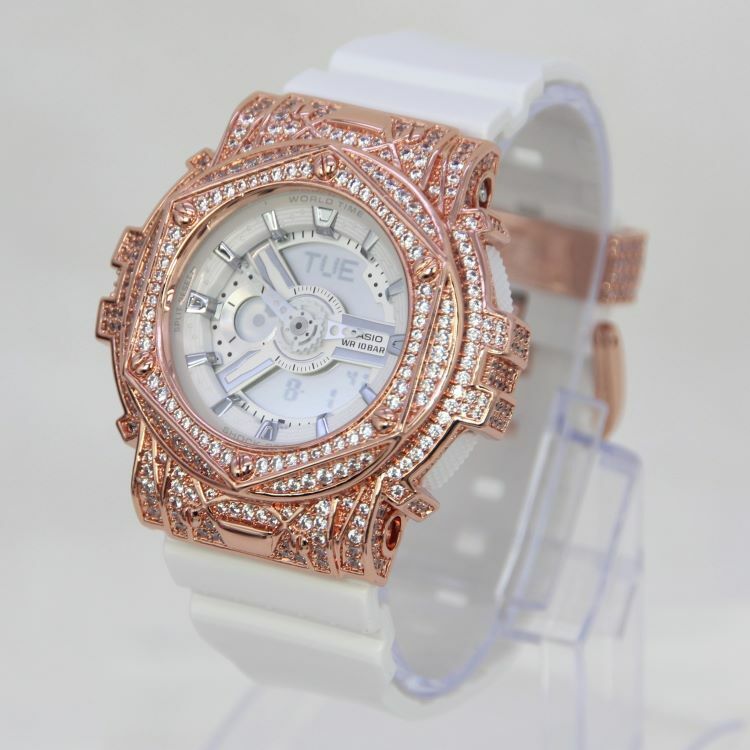 玫瑰金色 改裝手錶 BA-110X-7A3 - Rokkaku