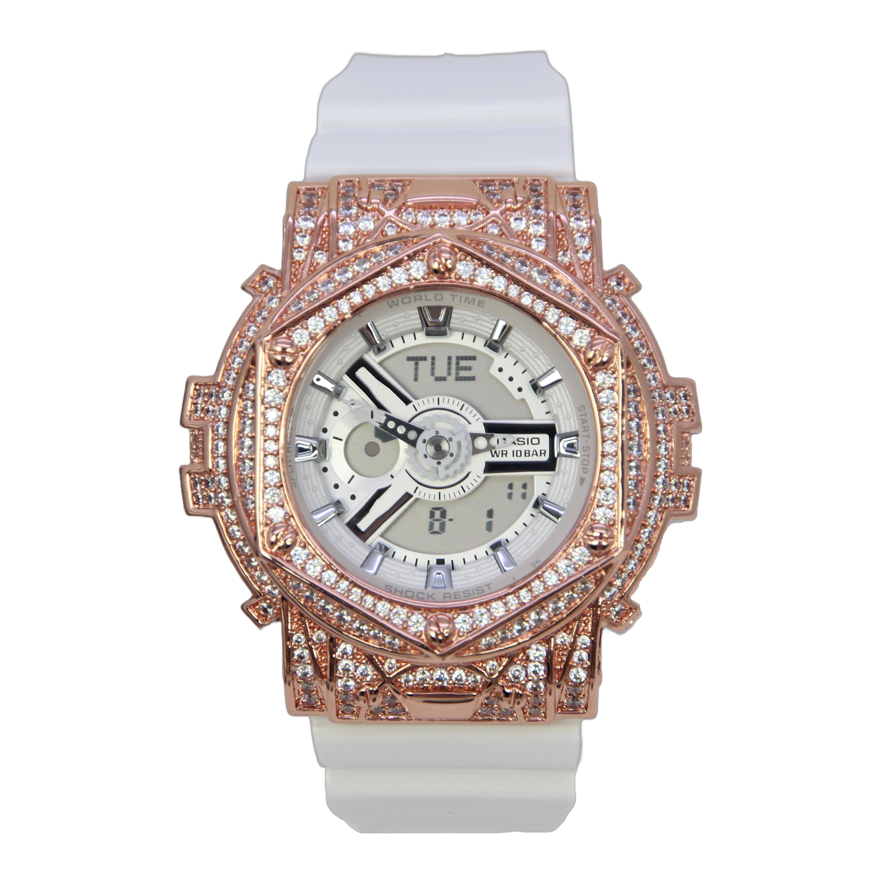 玫瑰金色 改裝手錶 BA-110X-7A3 - Rokkaku