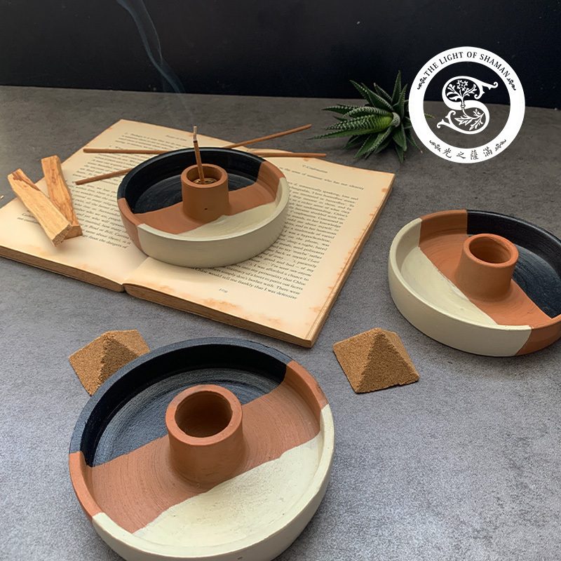 秘魯進口 聖木棍專用手工簡約陶土香盤 聖木盤 聖木香爐 聖木香台