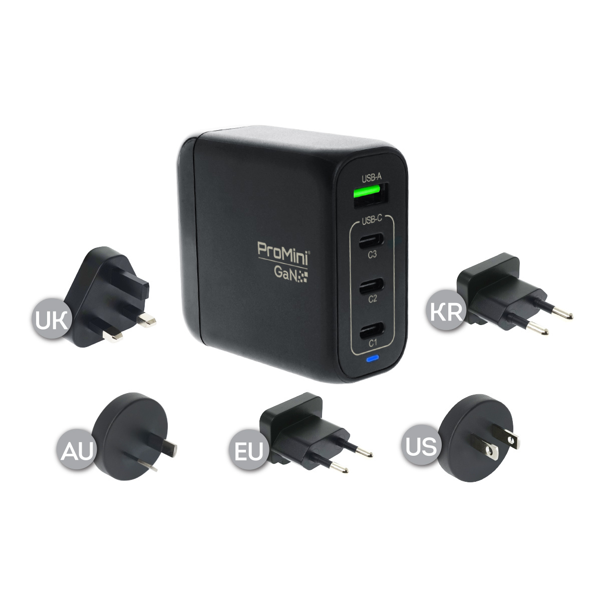 ProMini GT75 Tri-PD + QC GaN 75W旅行快速充電器