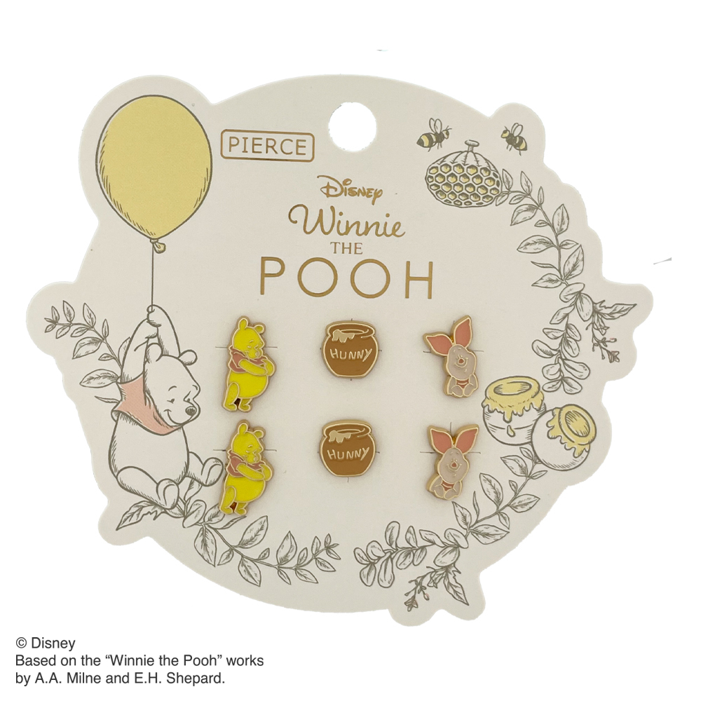 【現貨】迪士尼 小熊維尼耳環組合