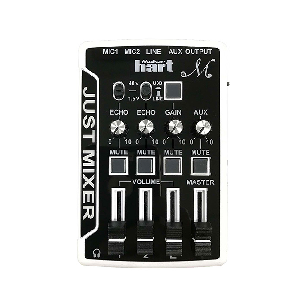 MakerHart MakerHart / Just mixer M 4軌迷你麥克風混音機(iOS可用)(簡配) — 三峽麥克風
