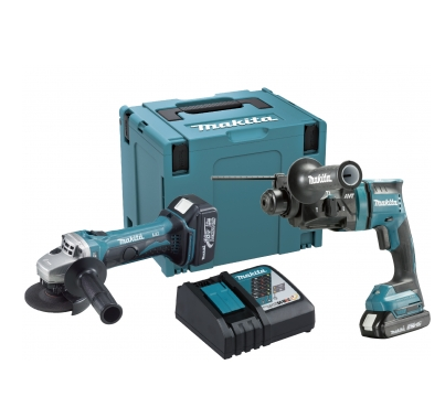 "MAKITA"牧田牌 電錘+磨機套裝 (DHR182+DGA402)(鋰18V)(5.0+2.0Ah電池)