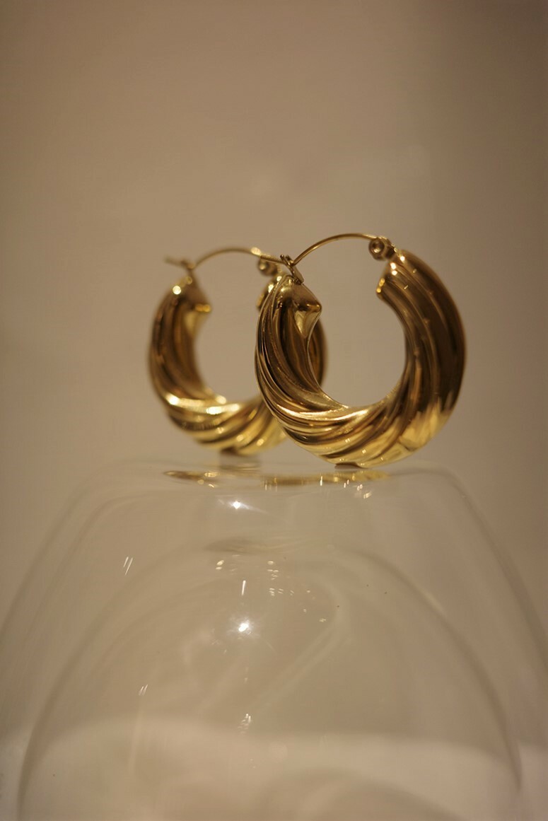 Donut│耳扣│鈦鋼│18K 鍍金系列*