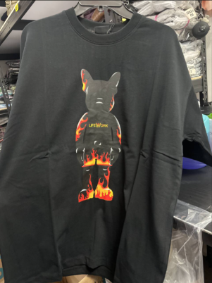 [S] LIFEWORK FLRME FIGURE SHORT-SLEEVE T-SHIRT,BLACK, LW232TS418-1-40 (SLW293)