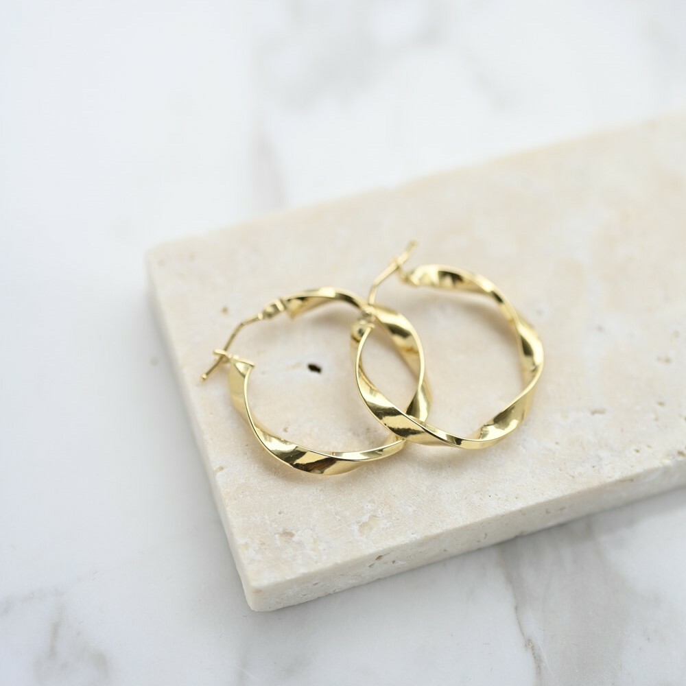 18K Italy Twistie Earring Hoop