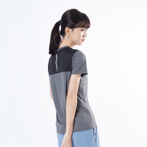 EVERLAST 短T 短袖 灰色 拼接 小LOGO 吸排 運動 上衣 女 4022107511