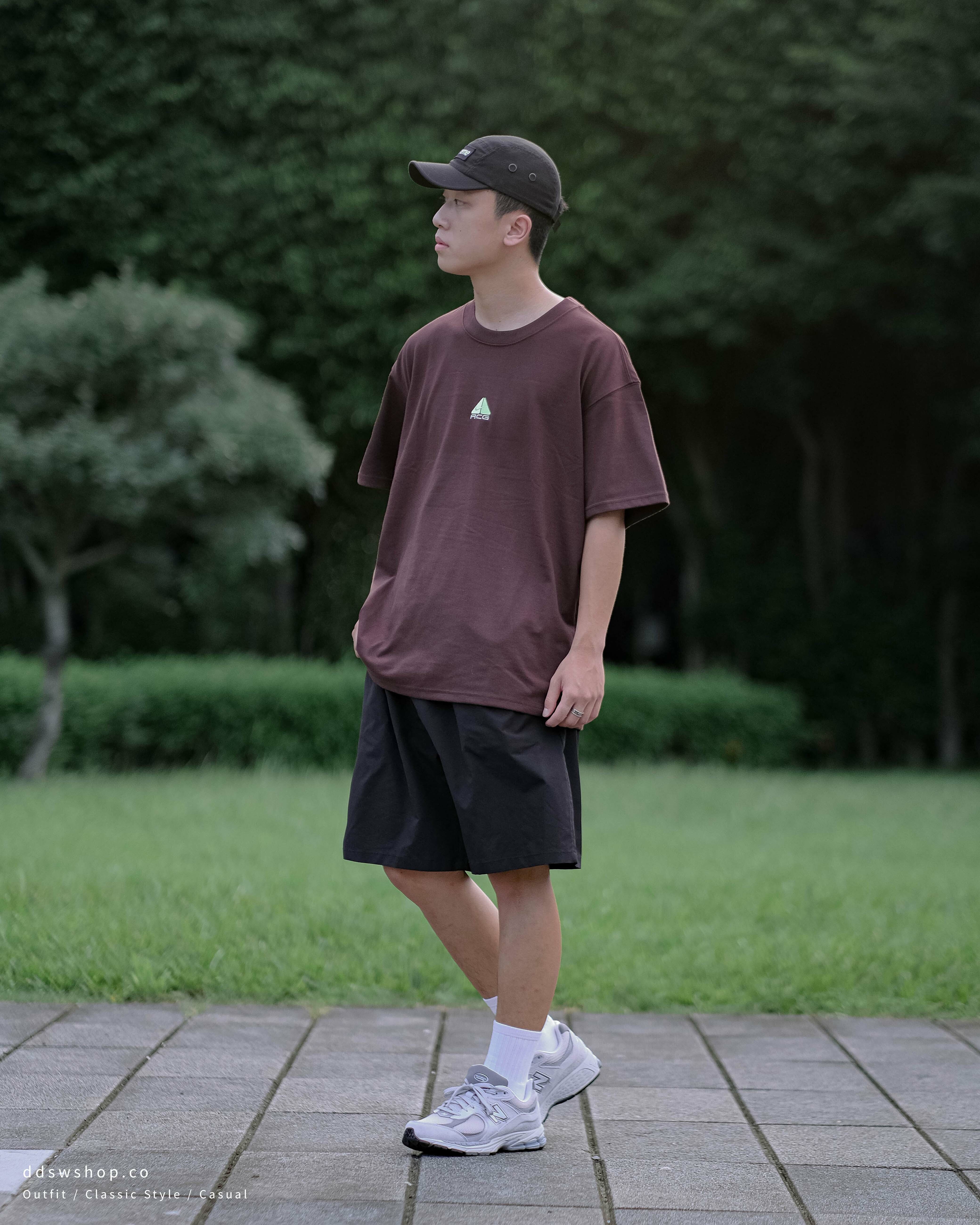 Nike ACG 短袖 復古三角Logo短踢 白色 咖啡色 米灰色 DQ1816