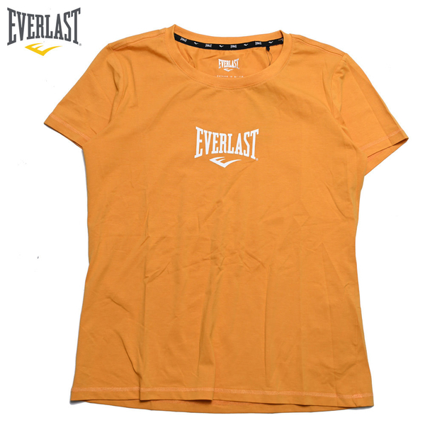 EVERLAST 短T 短袖 黃色 小LOGO 休閒 運動 上衣 女 4022100962