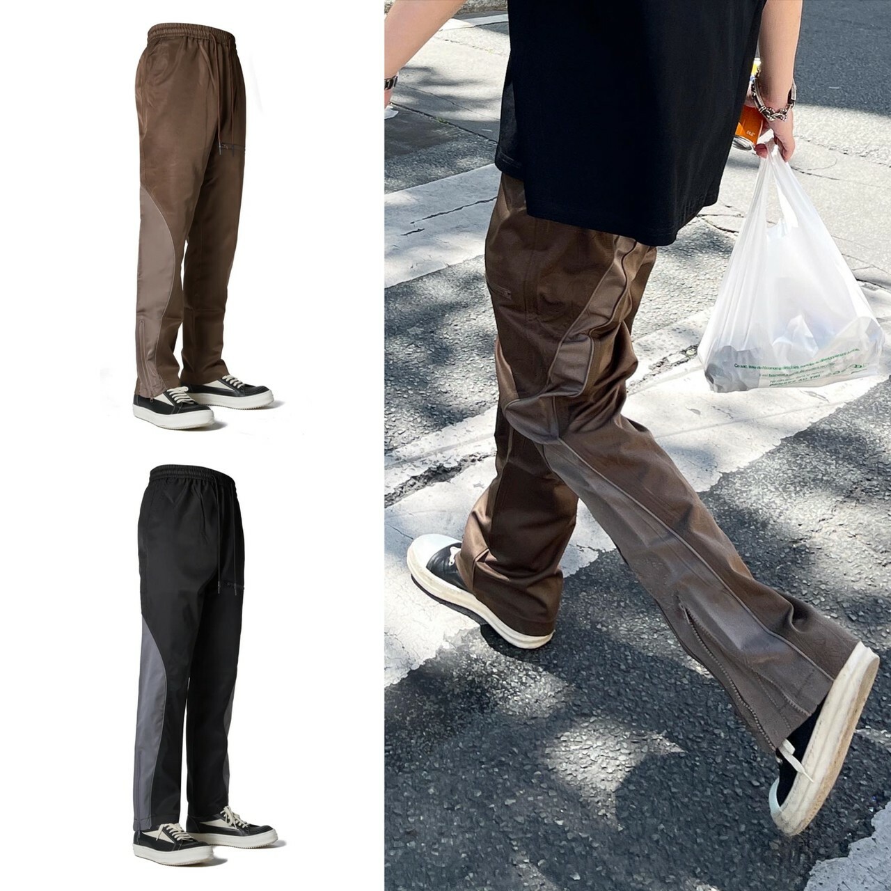 OPO DESIGN COLOR-BLOCK TAILORED PANTS 拼色剪裁長褲