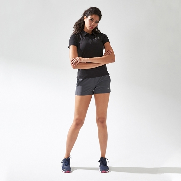 EVERLAST 短T 短袖 黑色 機能 POLO衫 運動 上衣 女 4922136120