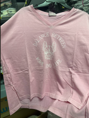 [S] LIFEWORK ROUND LOGO PIGMENT SHORT-SLEEVE T-SHIRT,PINK, LW232TS813-1-07 (SLW303)