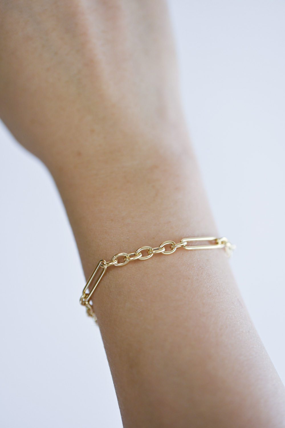 18K Italy Co-Link Plain Gold Bracelet