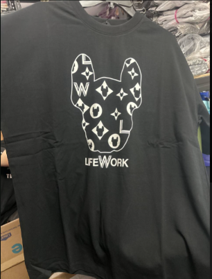 [S] LIFEWORK MONOGRAM LW LADOK SHORT-SLEEVE T-SHIRT,BLACK, LW232TS121-3-40 (SLW307)