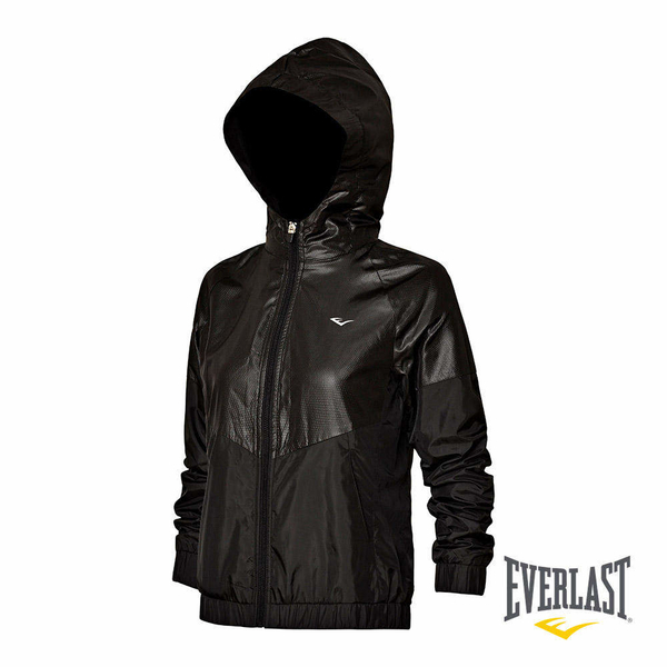 EVERLAST 外套 黑 連帽 透氣 風衣外套 女 4922143320