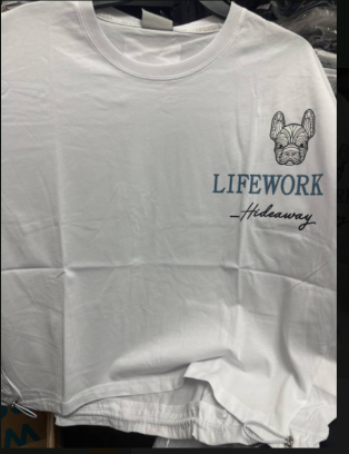 [S] LIFEWORK UNIQUE GLITTER SHORT-SLEEVE T-SHIRT,WHITE, LW232TS840-1-00 (SLW315)