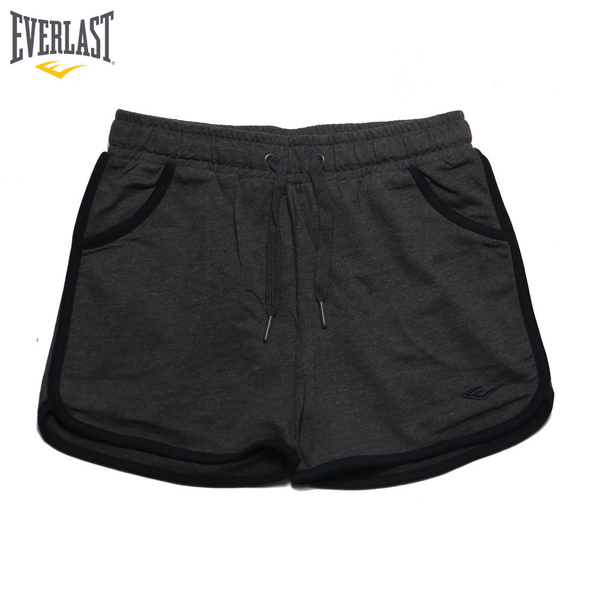 EVERLAST 短褲 深灰 黑滾邊 休閒 運動短褲 女 4022170310