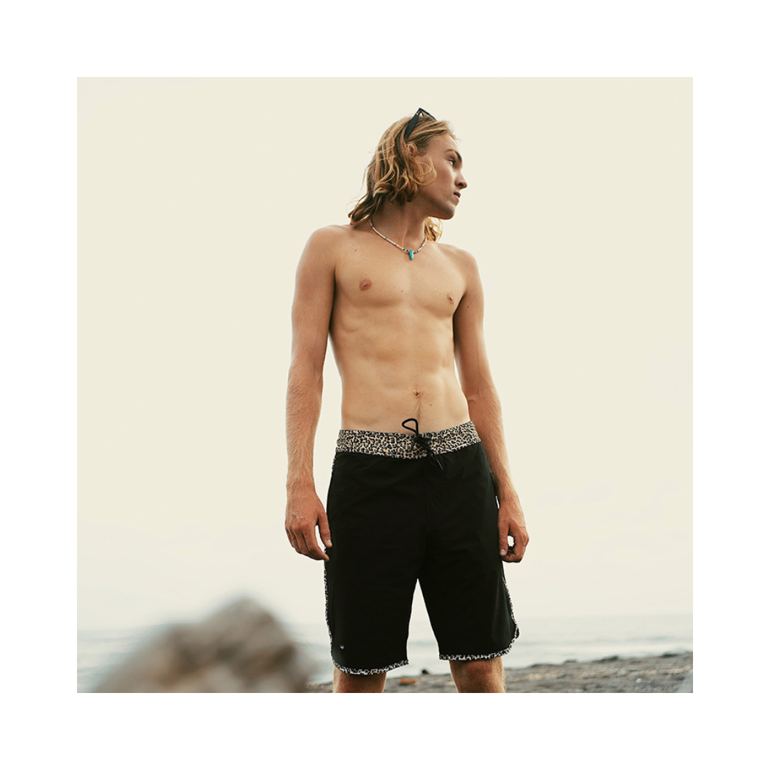 ▲Zurf 夏季衝浪豹紋拼接五分褲 [ZK111] 豹紋