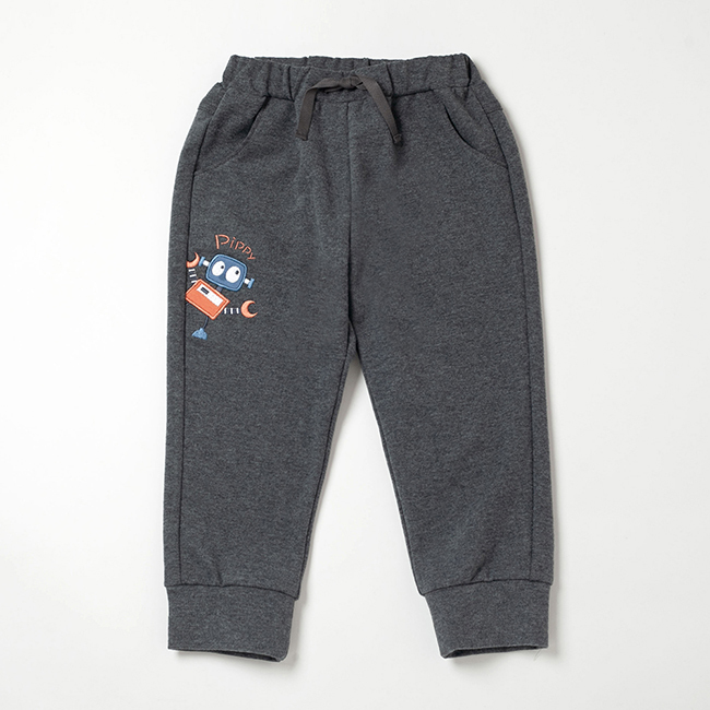 PIPPY機器人刺繡休閒棉質長褲 綠.灰