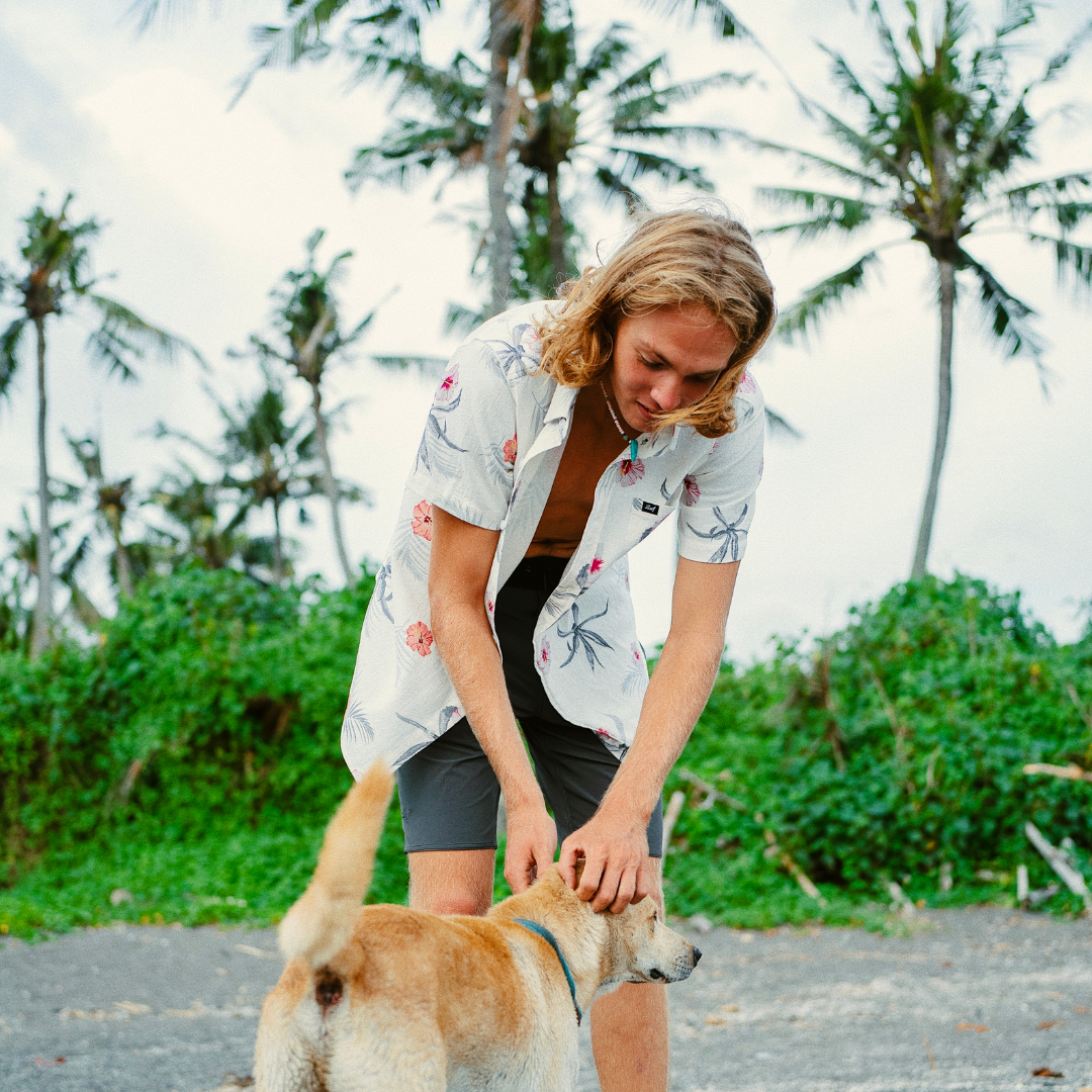 (停產)▲Zurf 夏季夏威夷印花白底襯衫 [ZT015] 白色