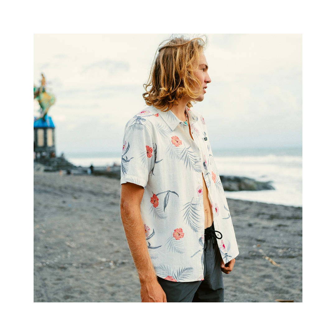 (停產)▲Zurf 夏季夏威夷印花白底襯衫 [ZT015] 白色